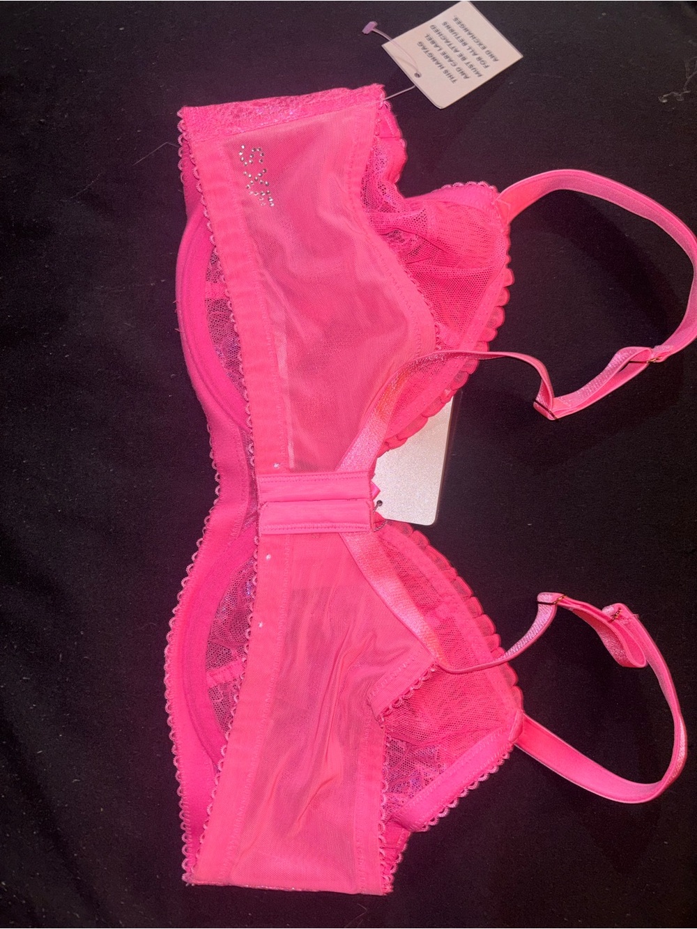 Savage X Fenty Hot Pink Lace Underwire Bra - Picture 3 of 4